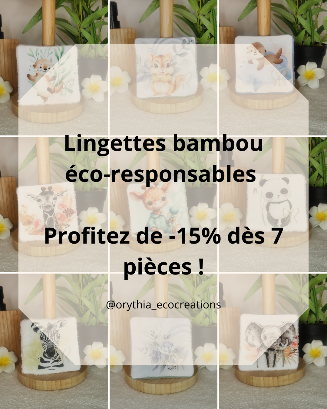 LINGETTES lavables bambou 🌿 – REVERSIBLES & zéro déchet