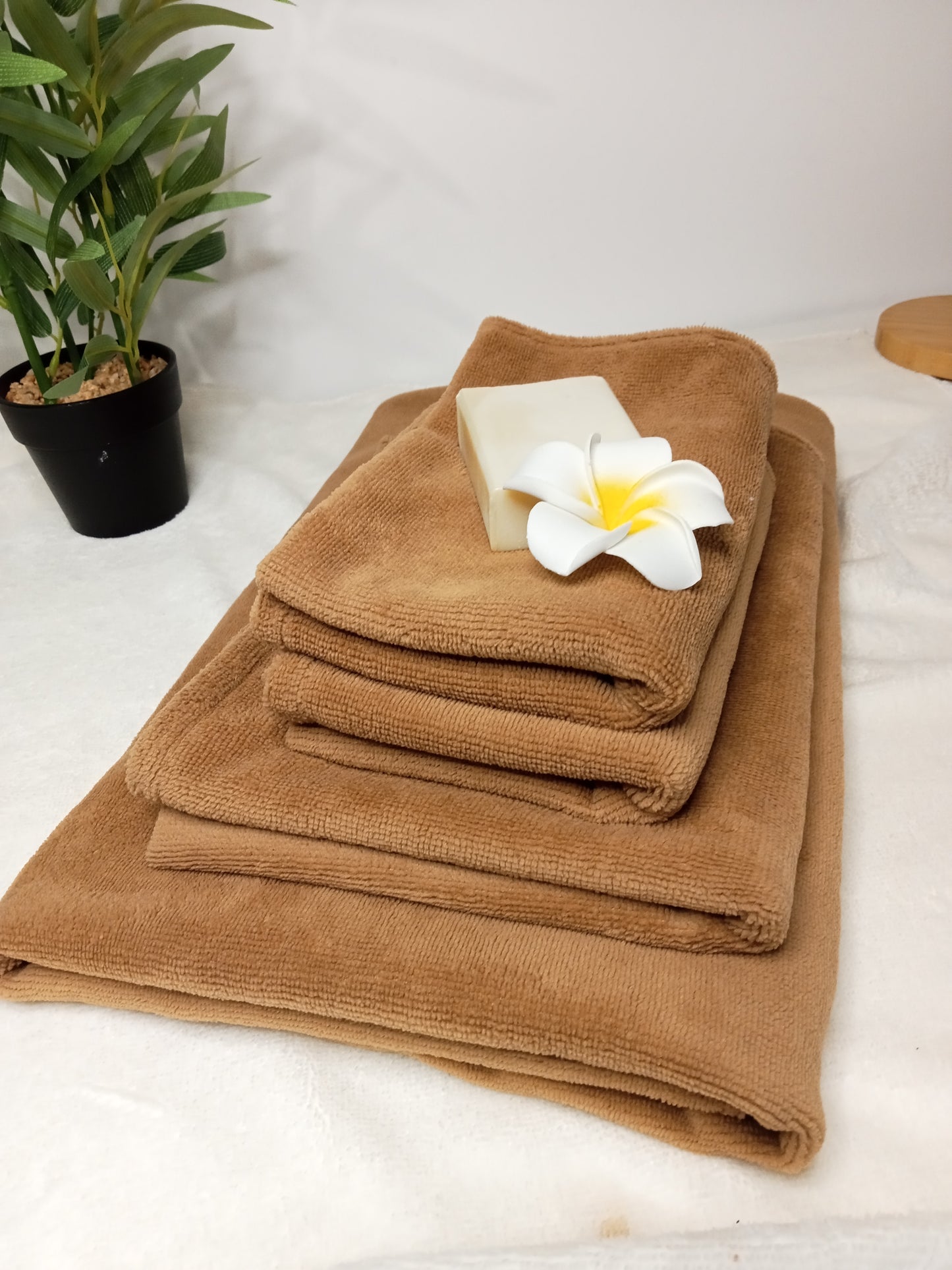 A - LOT Serviettes Bambou - salle de bain - Adultes - lots de 4 serviettes